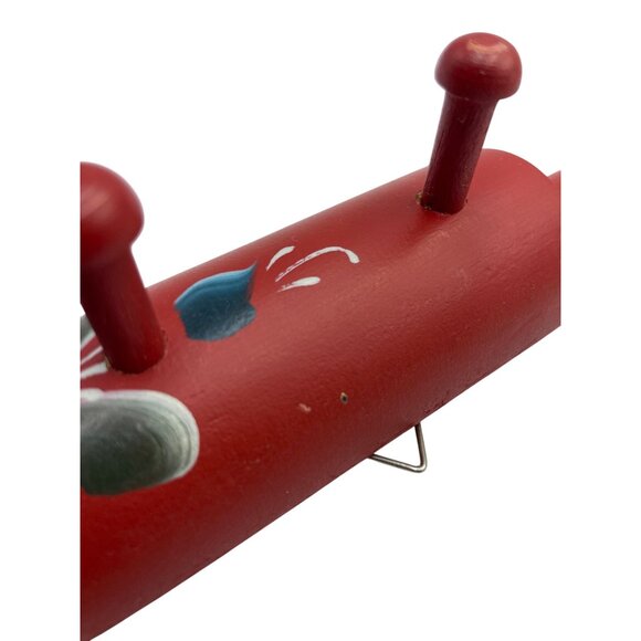 Vintage Wooden Kitchen Rack Norwegian Rosemaling Folk Art Painting - Picture 13 of 13